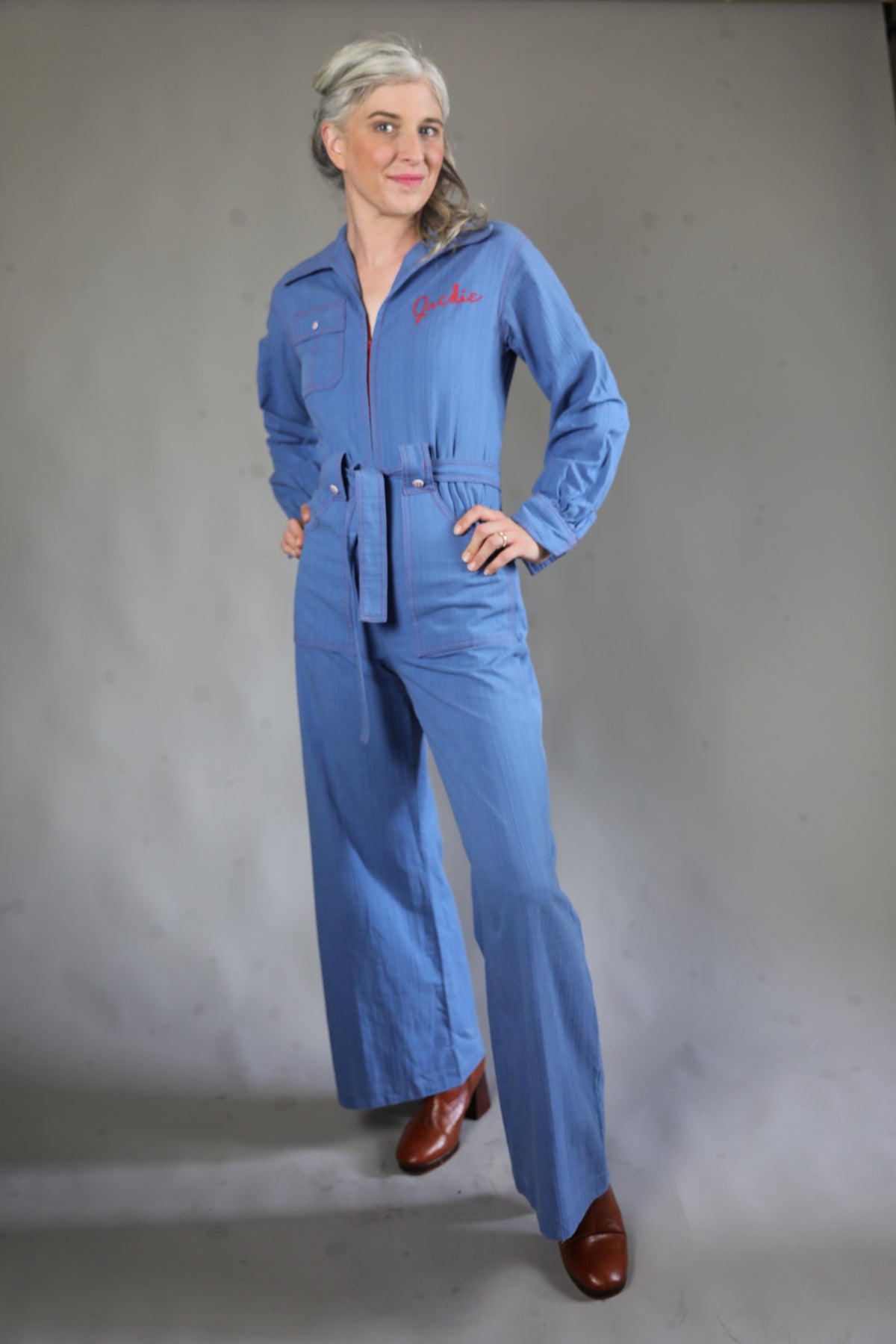 1970s Richfield High School "Azurettes" Drill Team Coverall Jumpsuit