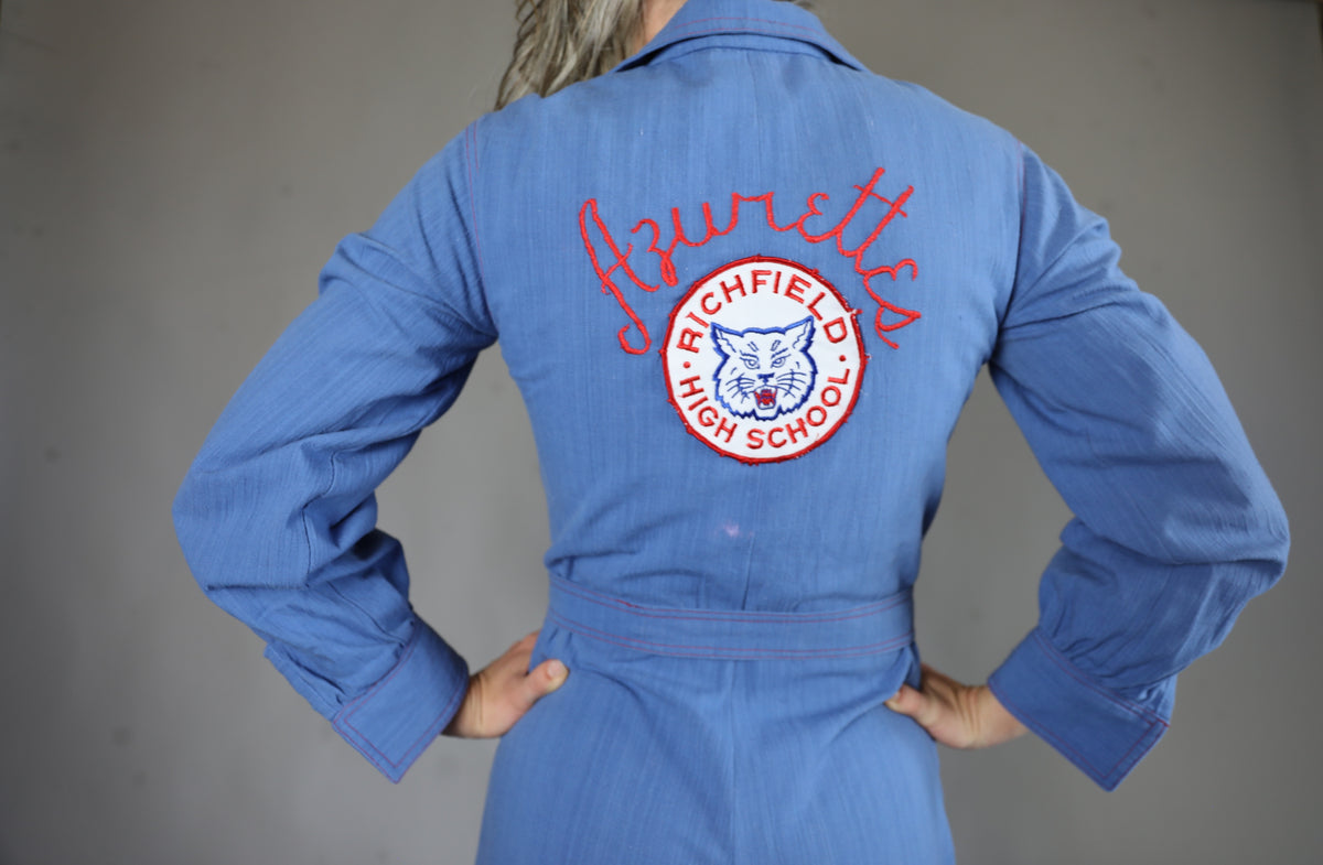 1970s Richfield High School "Azurettes" Drill Team Coverall Jumpsuit