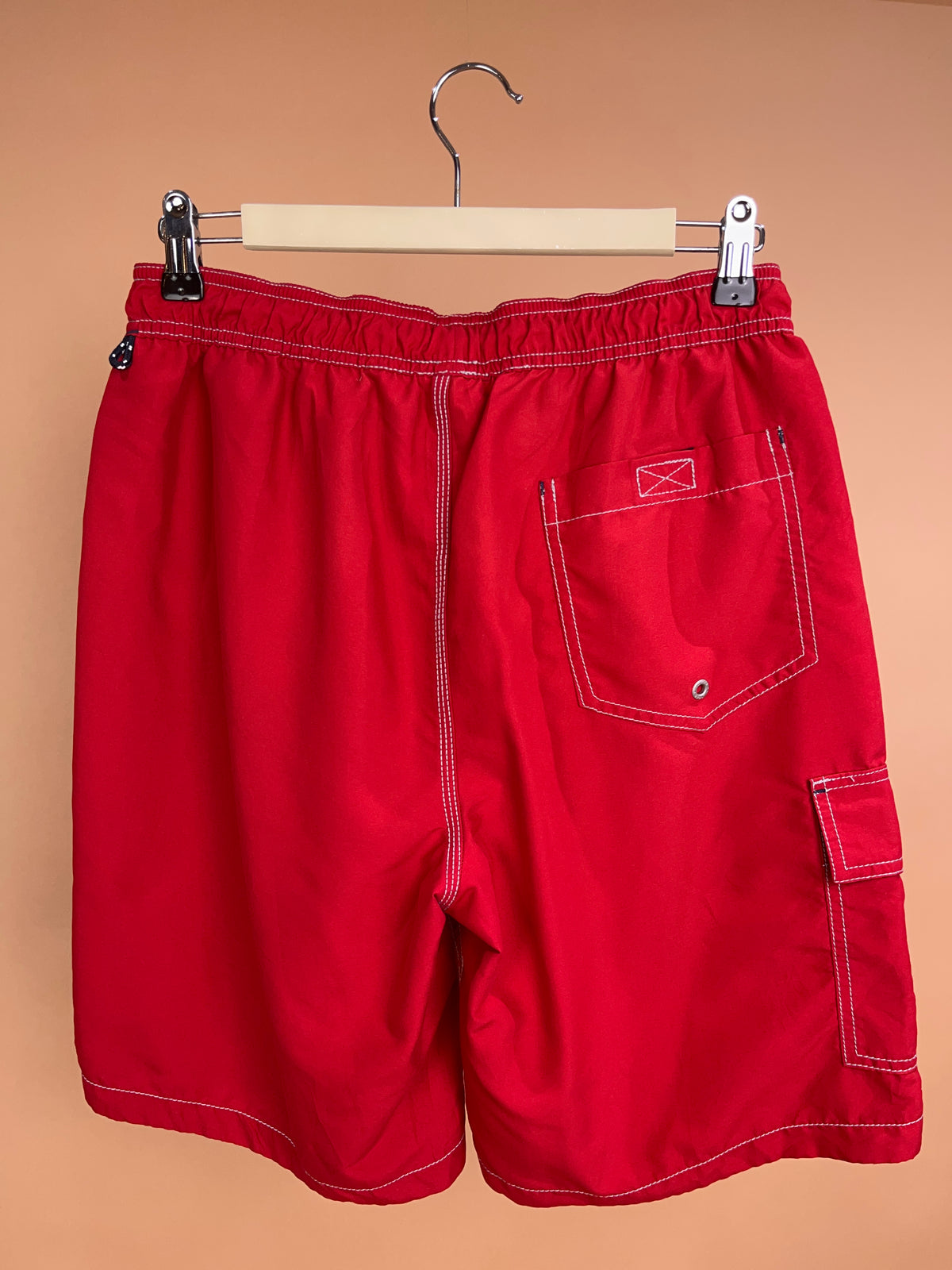 Y2k Tommy Hilfiger Red Swim Shorts - S