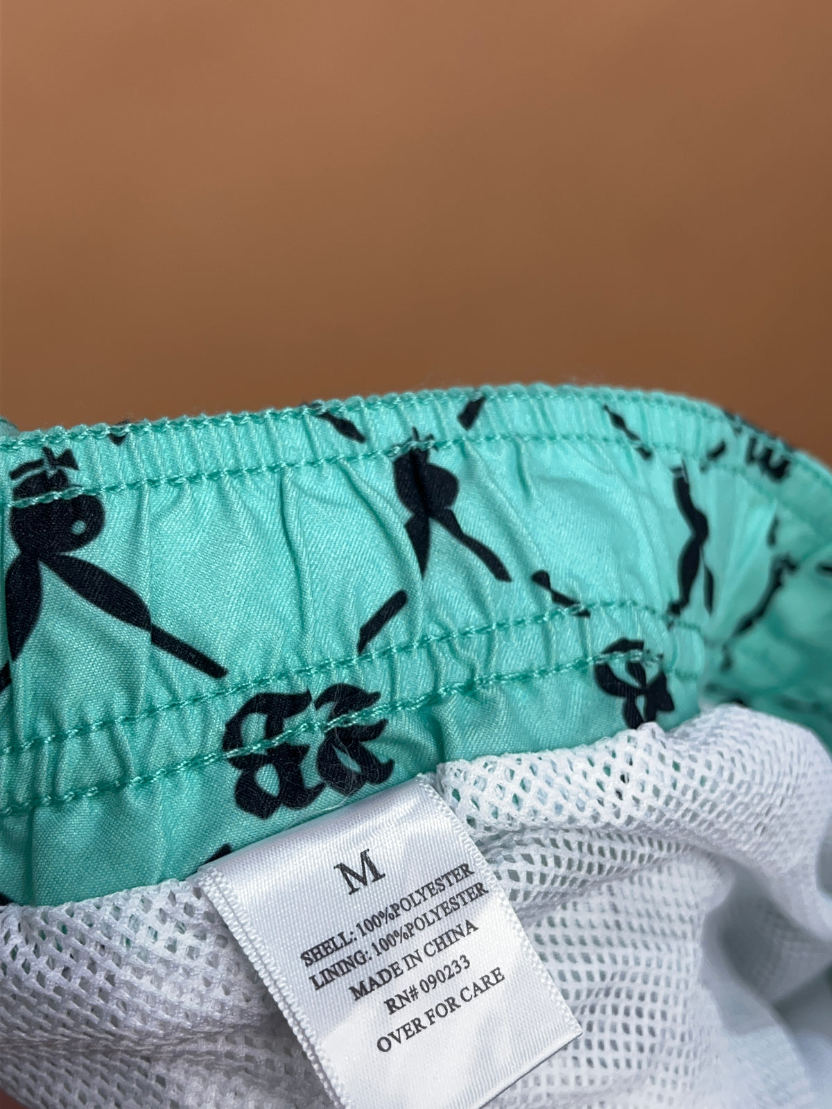 Y2k Playboy Mint Green Swim Shorts - M