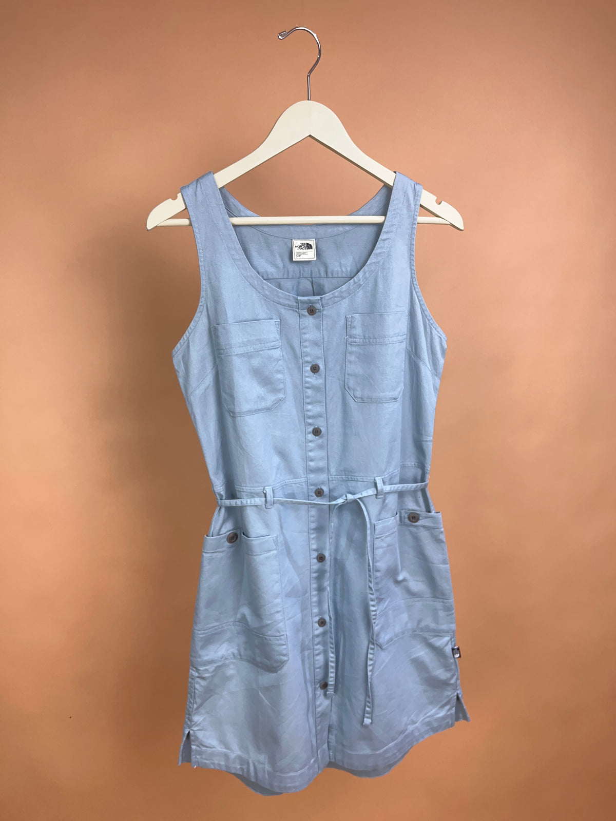 Y2k The North Face 'TNF' Baby Blue Skater Dress - S