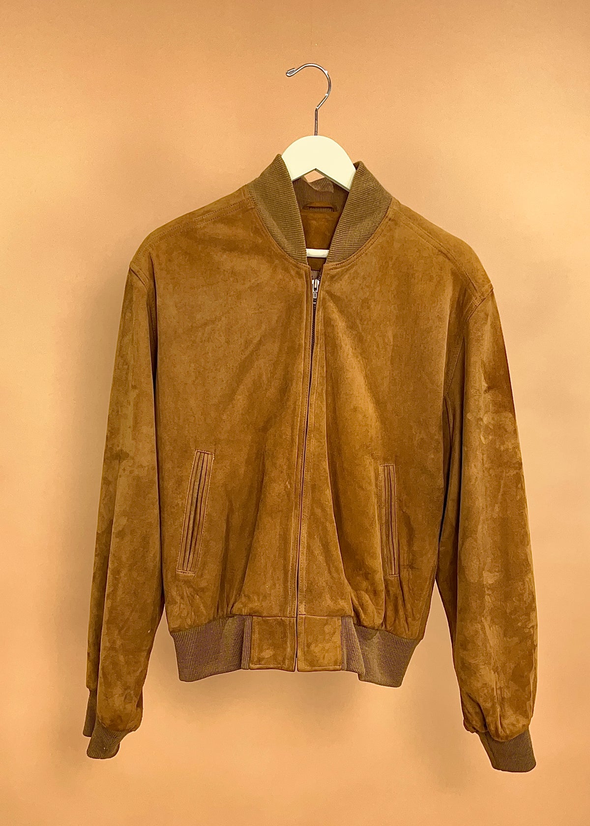 1990's Coach Tan Suede Bomber Jacket Made in USA - S