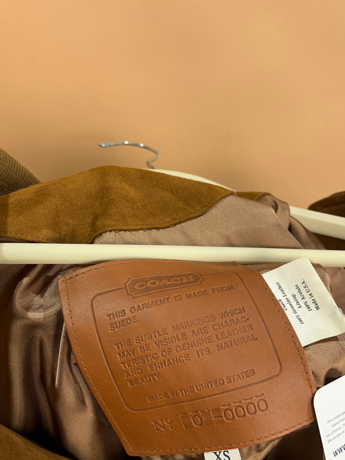 1990's Coach Tan Suede Bomber Jacket Made in USA - S
