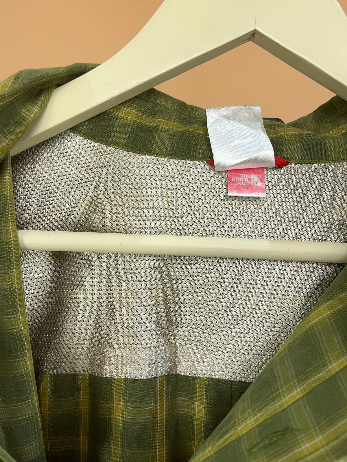 Y2k The North Face 'TNF' Modal Mustard/Green Plaid Shirt - XL