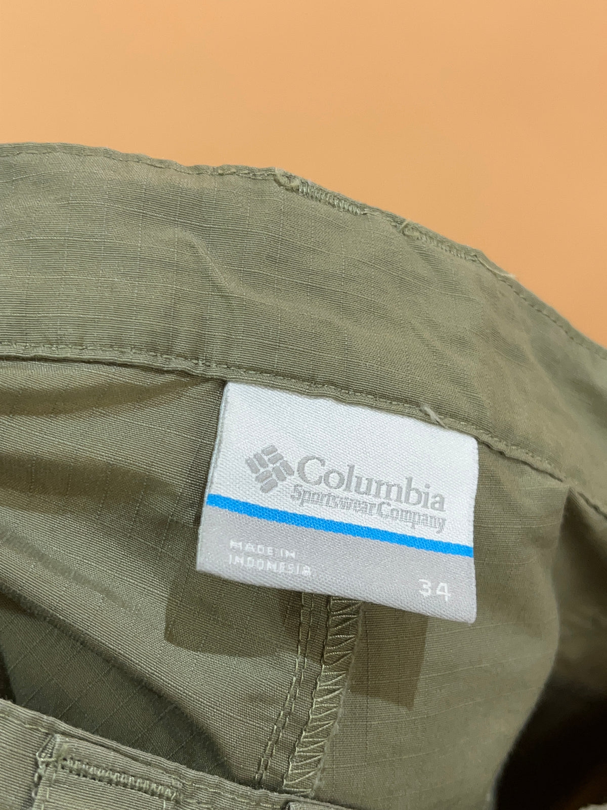 Columbia PFG Olive Ripstop Cargo Hiking Shorts 'Performance Fishing Gear' - 35"