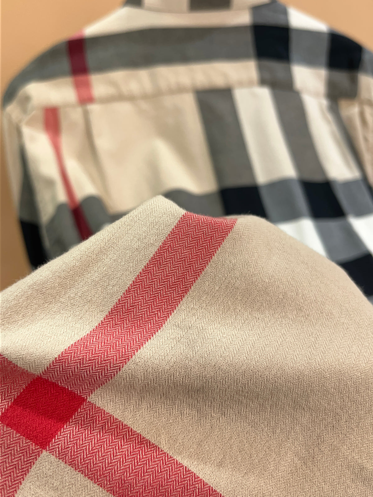 Y2K Burberry classic plaid button-down shirt with embroidered logo — Arkive Vintage