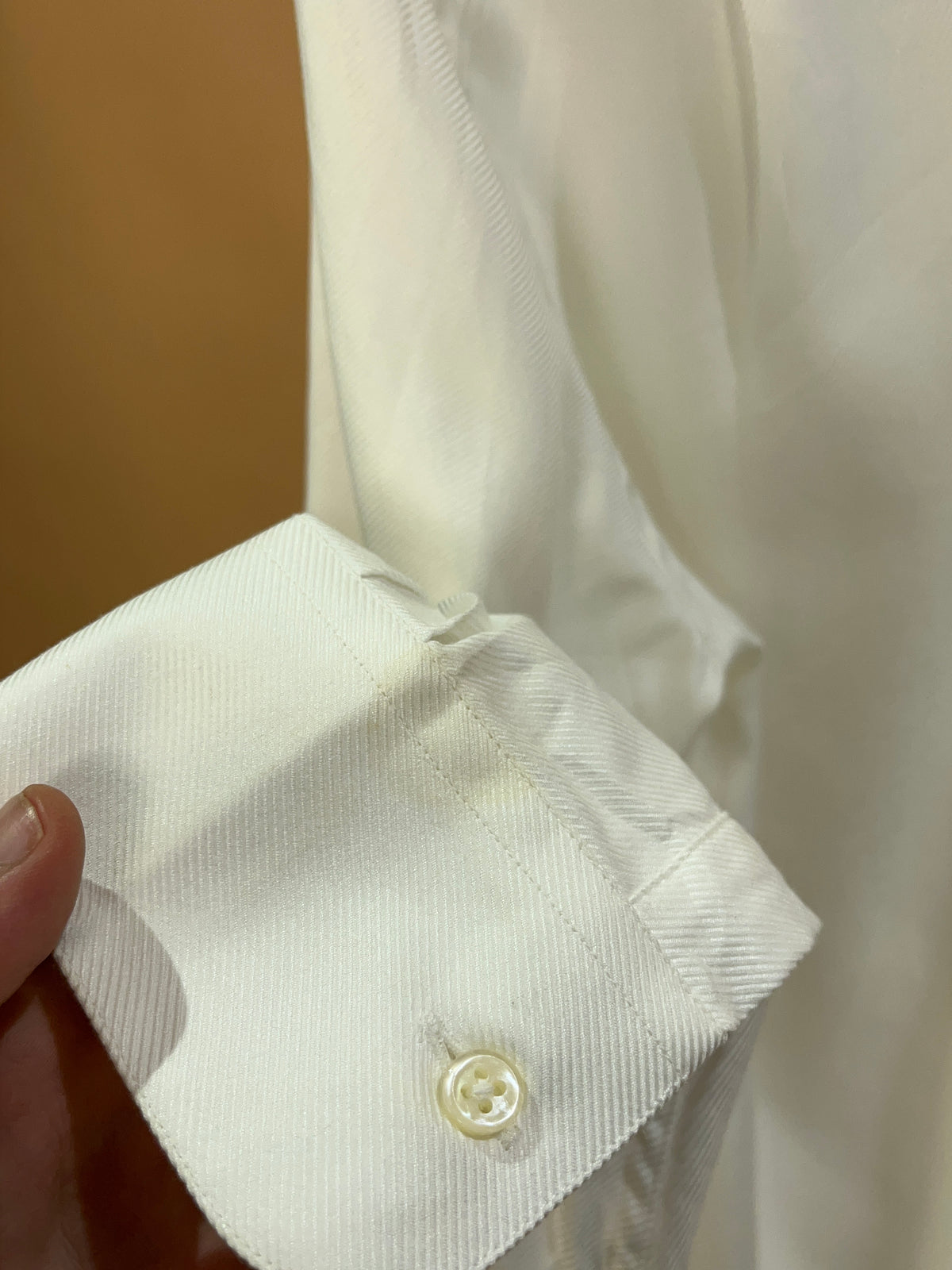 Y2K Armani White Fitted Cotton Shirt - S