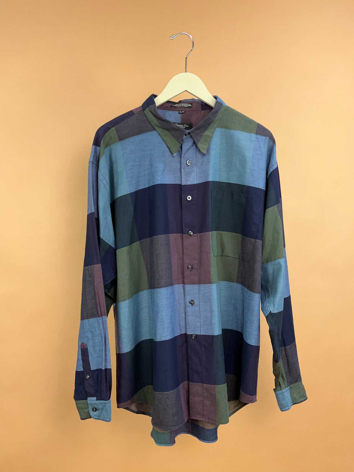 1980's Christian Dior Monsieur Multi Block Colour Shirt - XL