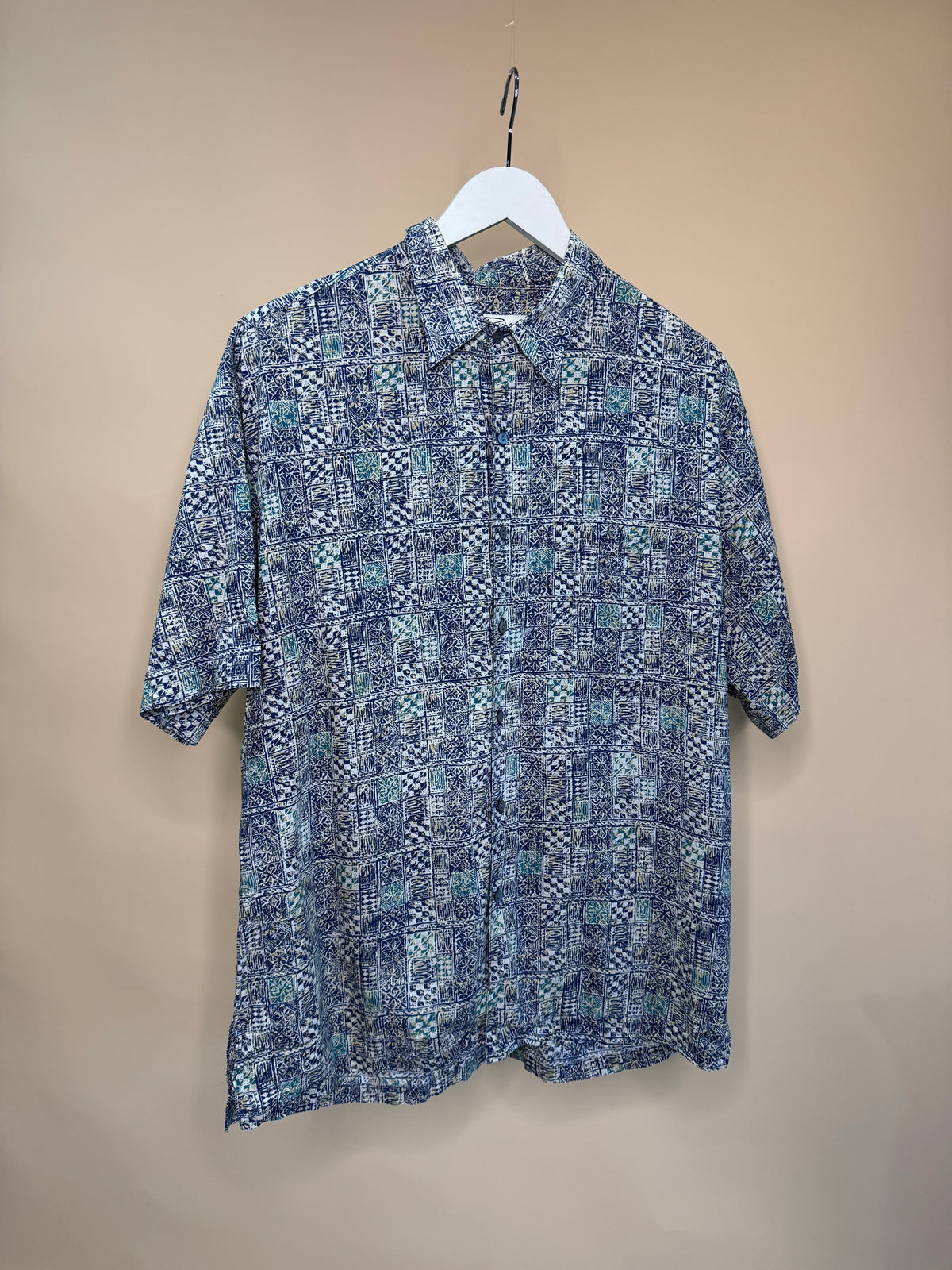 1990s Tori Richand Geometric Illustrated Button-up Shirt - M