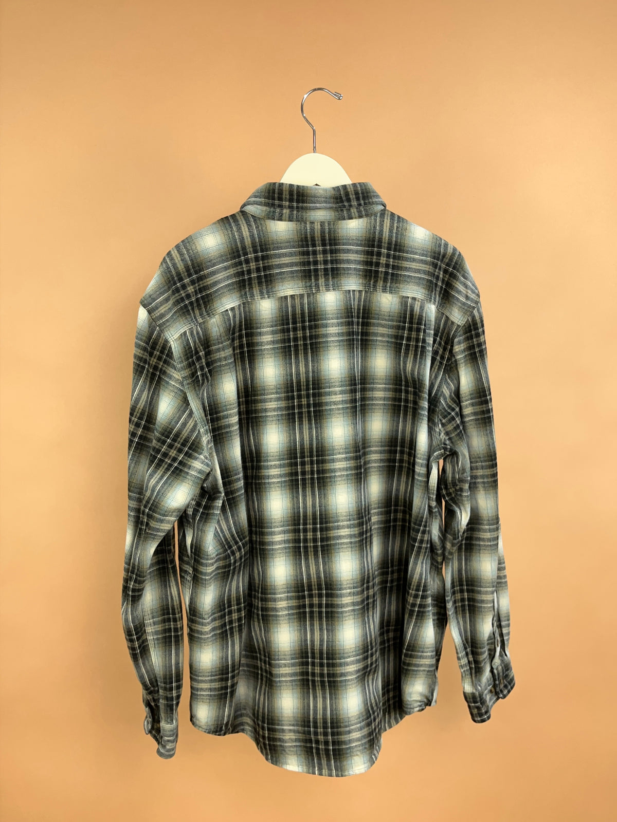 Y2K Carhartt Taupe Brown & Beige Plaid Heavy Cotton Shirt - XL