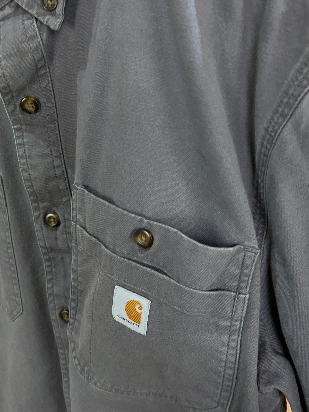 Y2k Carhartt Relaxed Fit Grey Mechanic Shirt - M