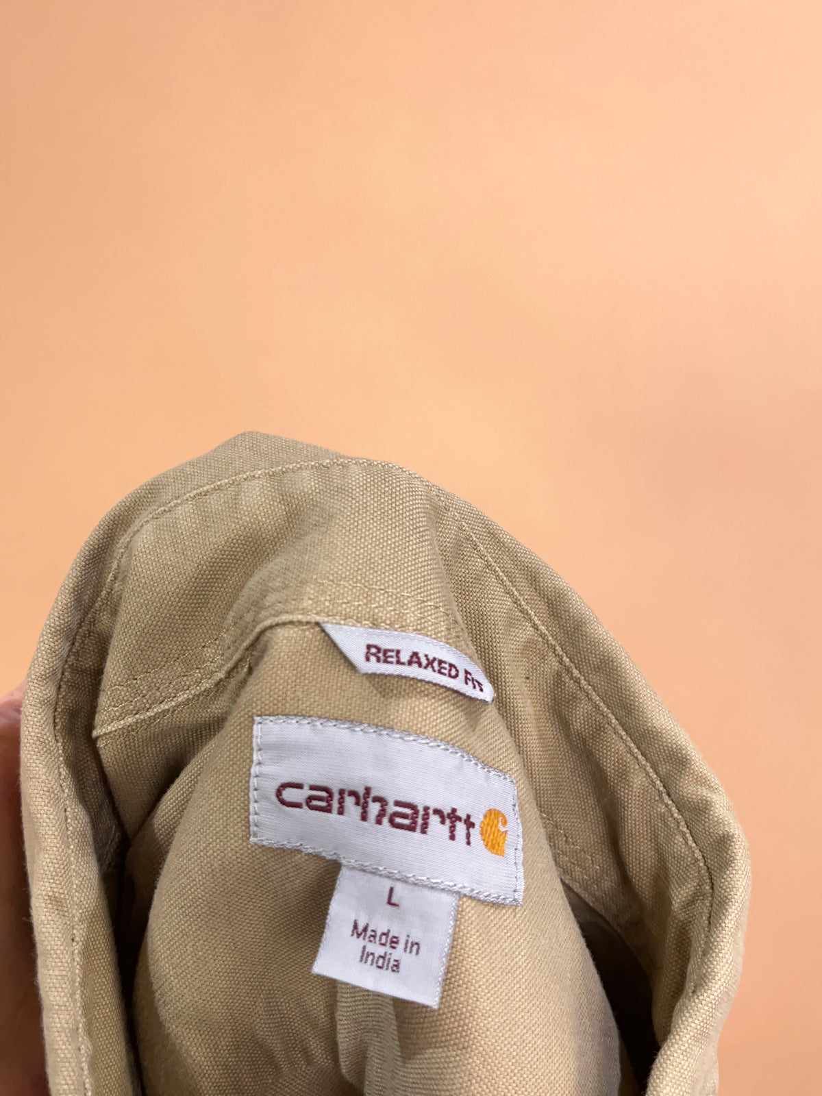 Carhartt Biege Canvas Workwear Shirt - L