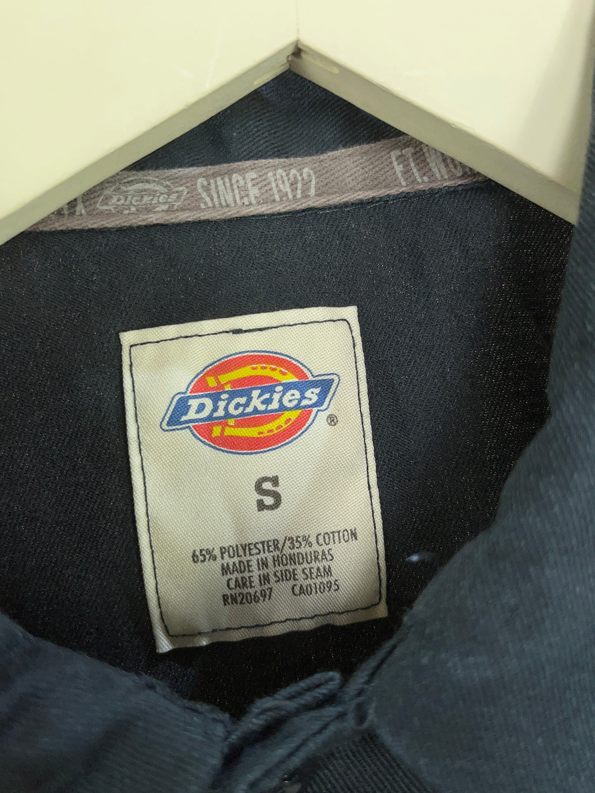 Y2K Dickies black and blue two-tone bowling shirt — Arkive Vintage