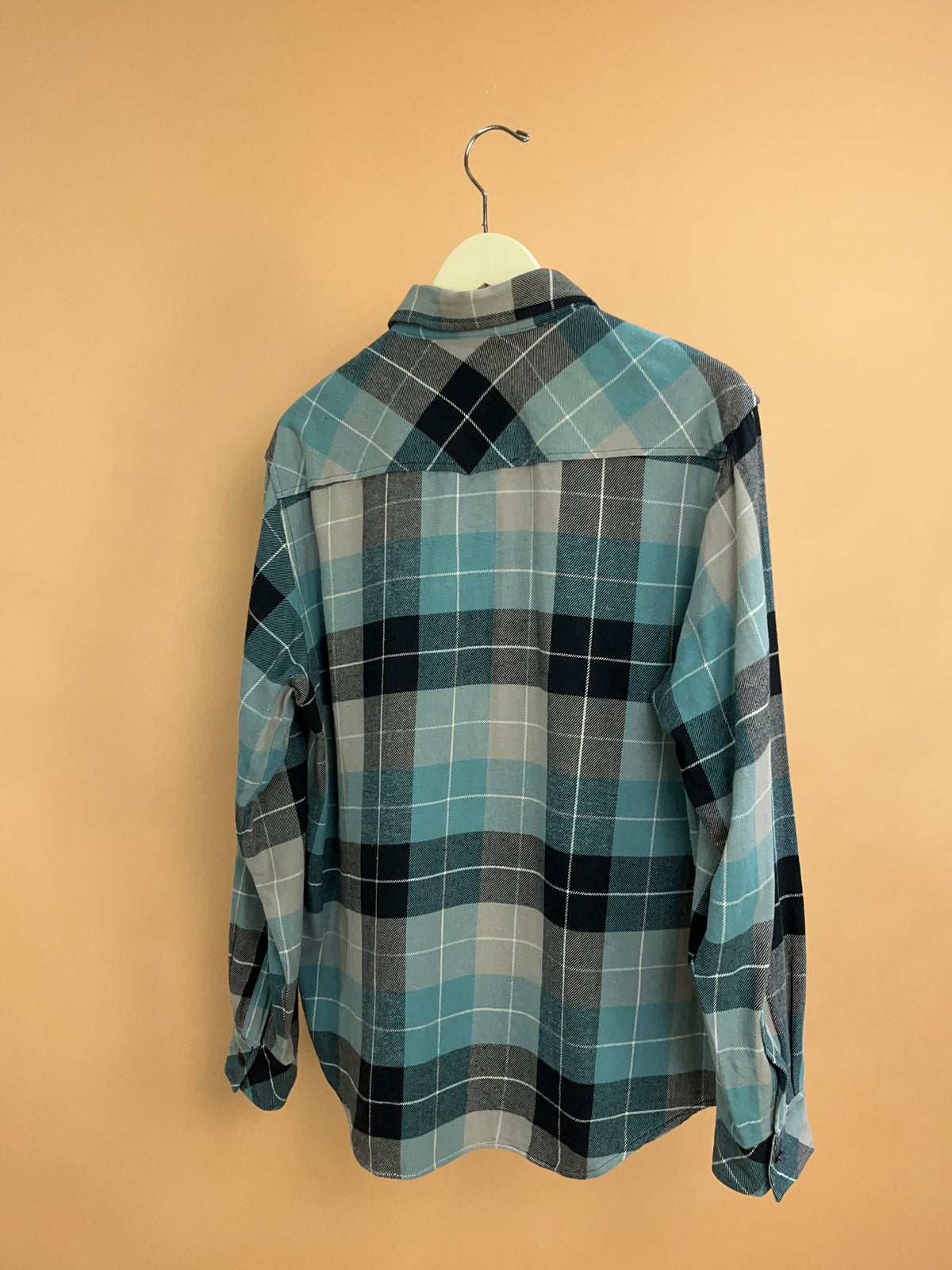 Y2K Dickies Teal Plaid Flannel Shirt - L