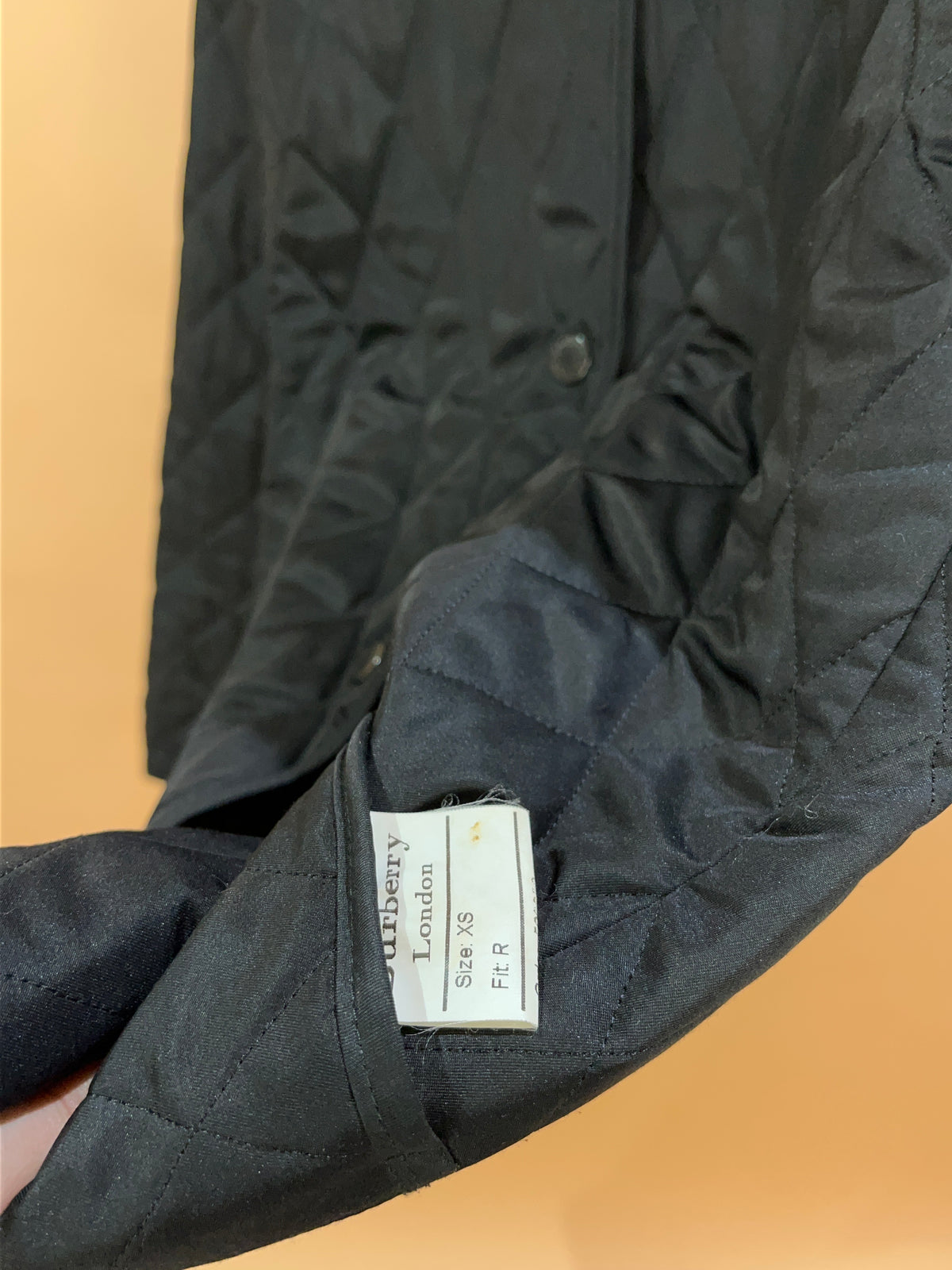 Y2K 'Burberry London' Black Quilted Diamond Jacket - 8
