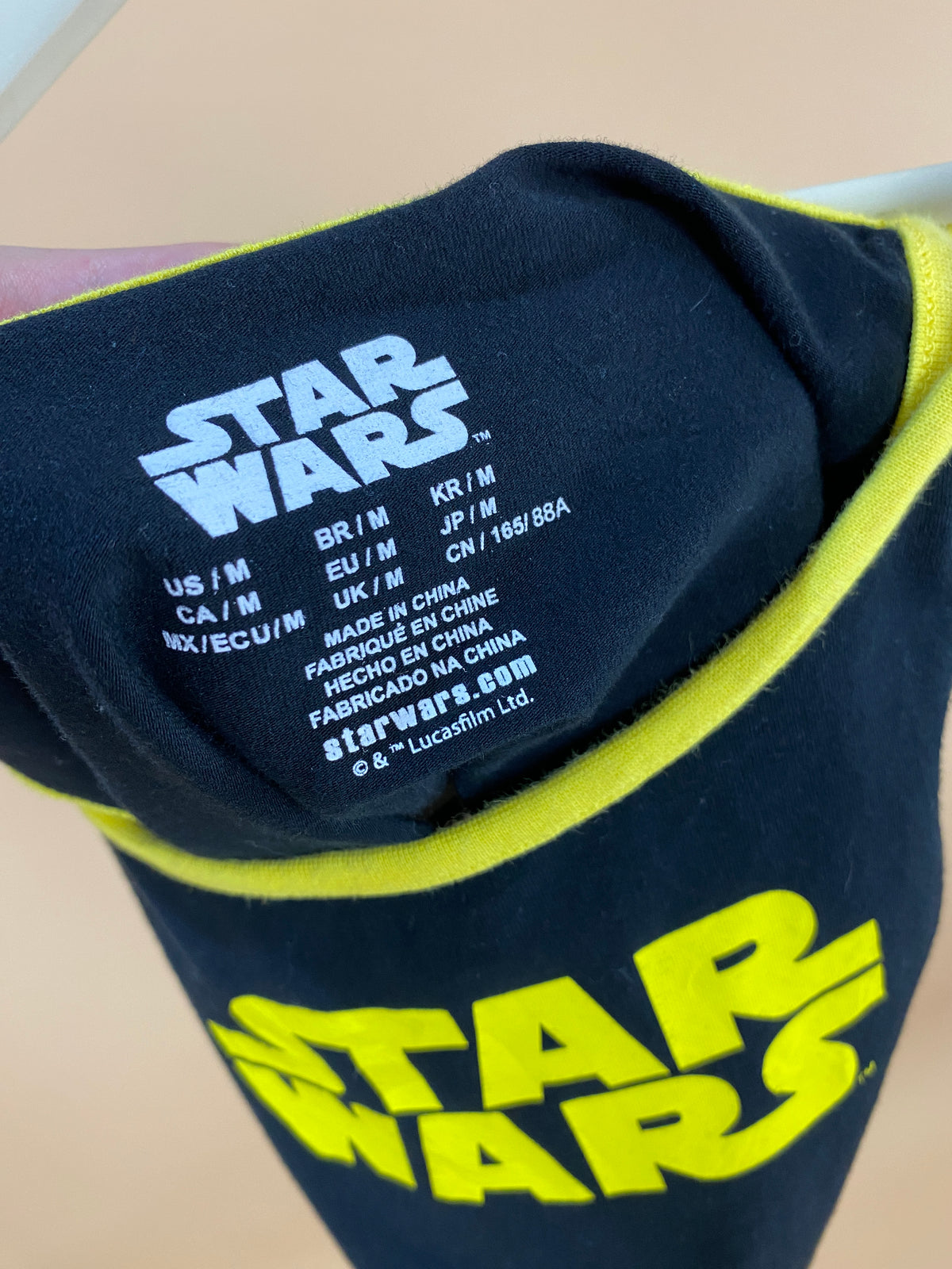 Y2K Star Wars black and yellow cropped singlet, official merchandise, size 8-10 — Arkive Vintage