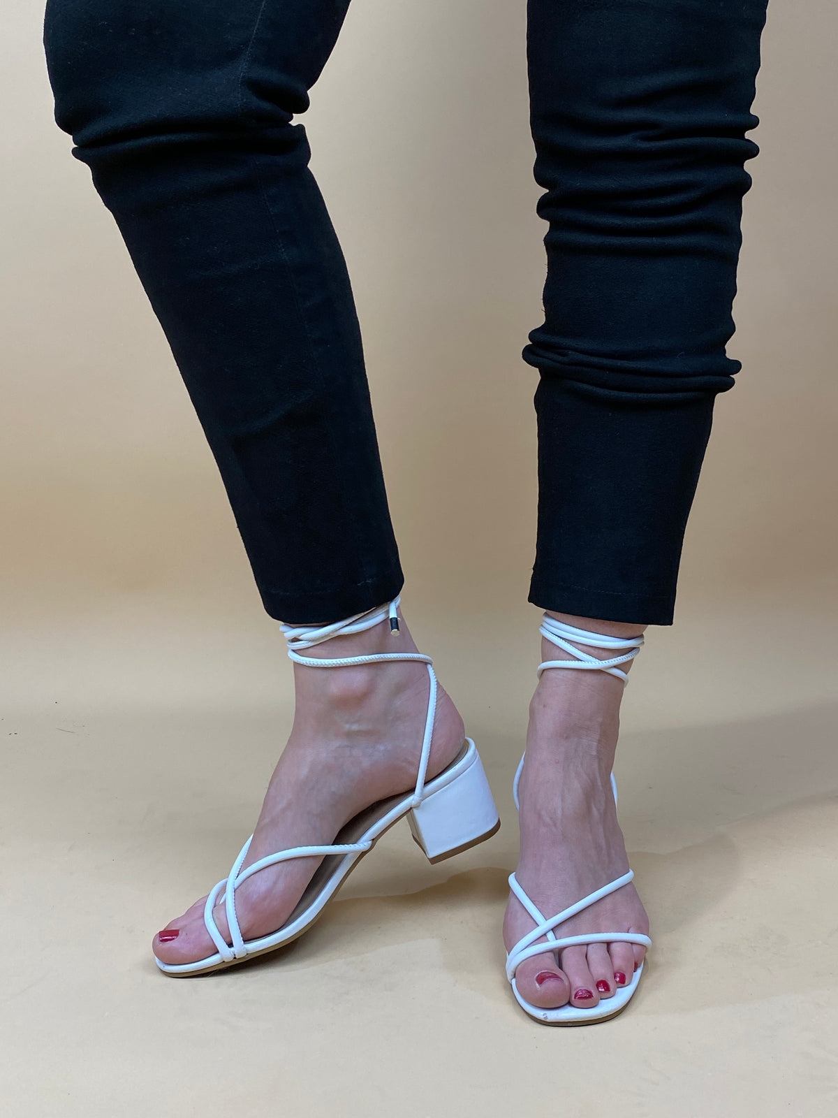 Y2k White Braided Rope Block Heels - AU 8.5 Womens