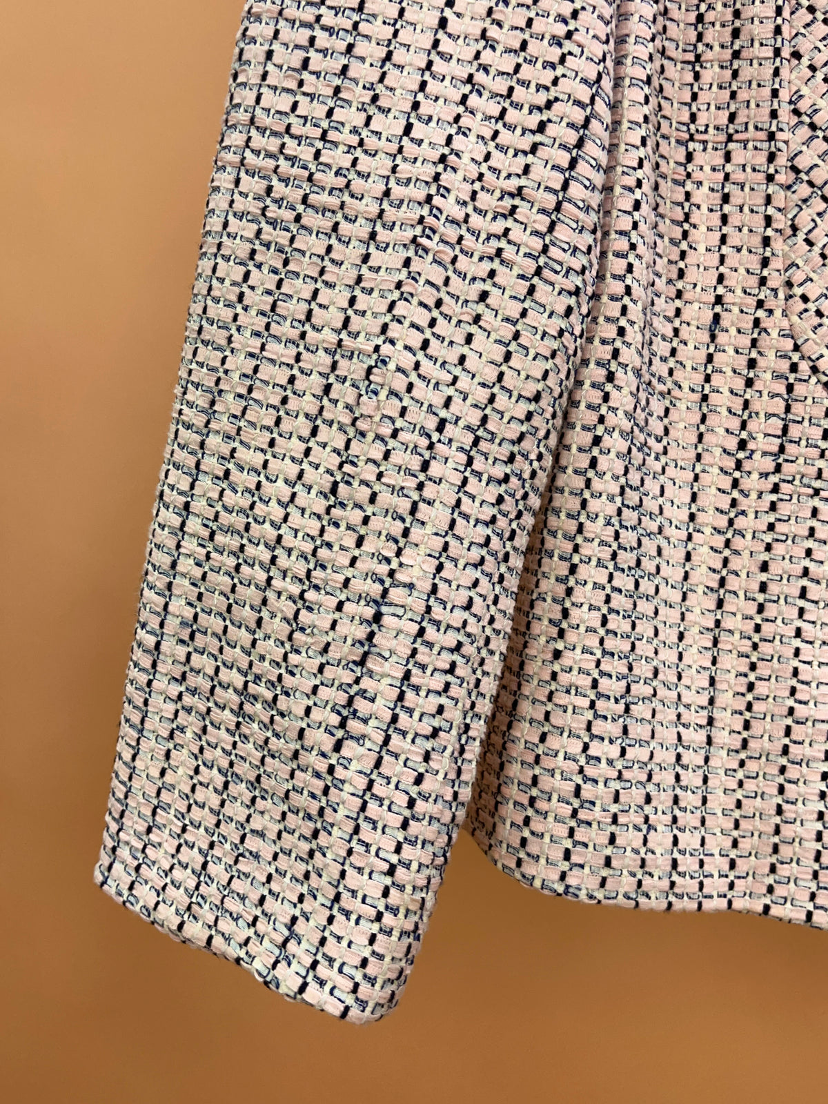 Y2K Escada Pink Tweed-Effect Cropped Jacket - M