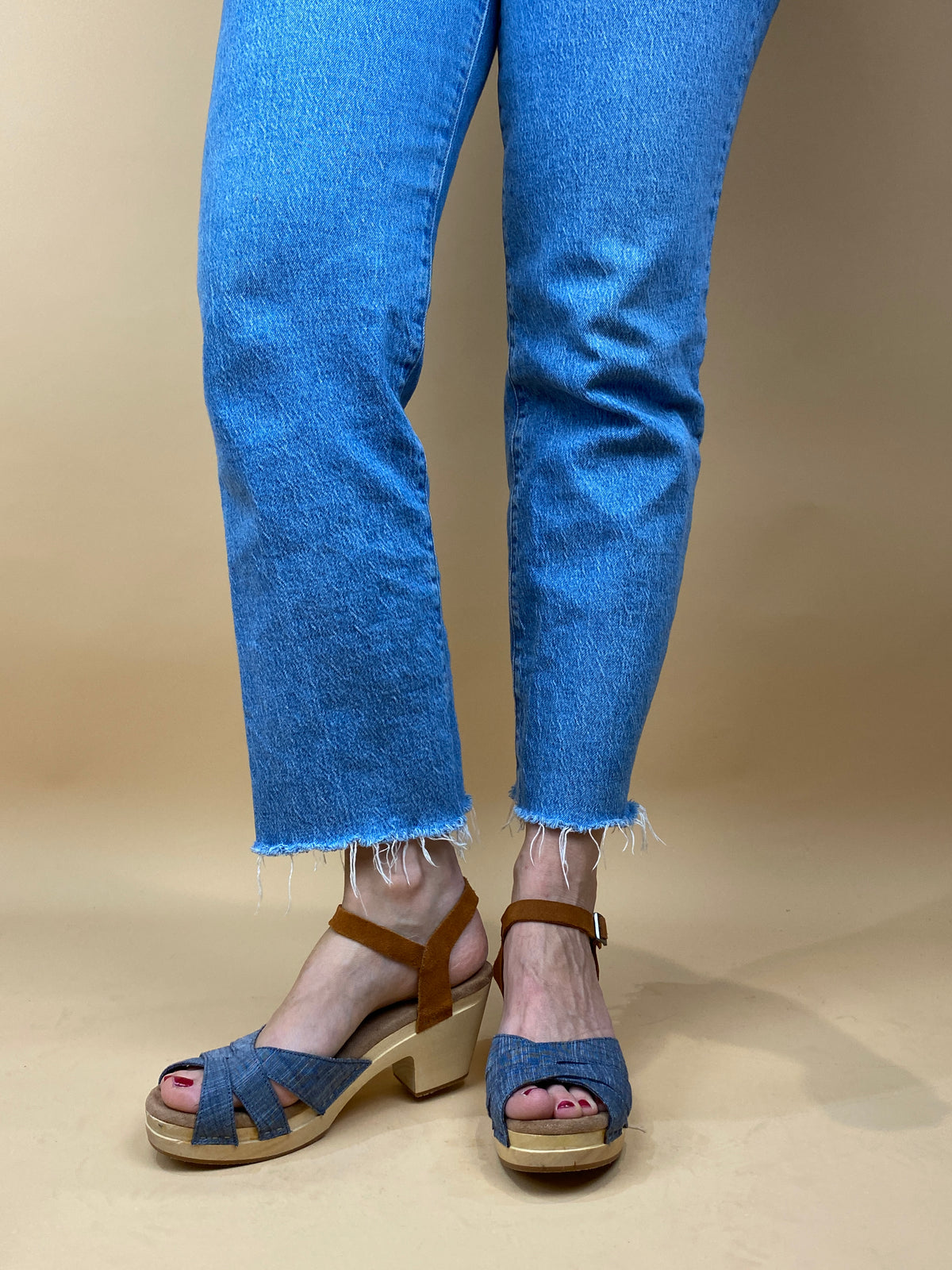 TOMS Denim 70s Style Sandals - AU 8 Womens