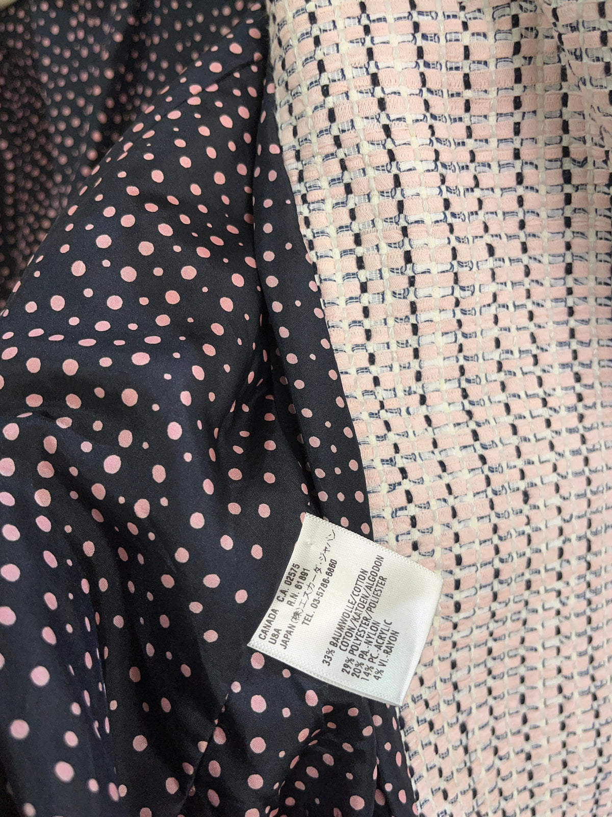 Y2K Escada Pink Tweed-Effect Cropped Jacket - M