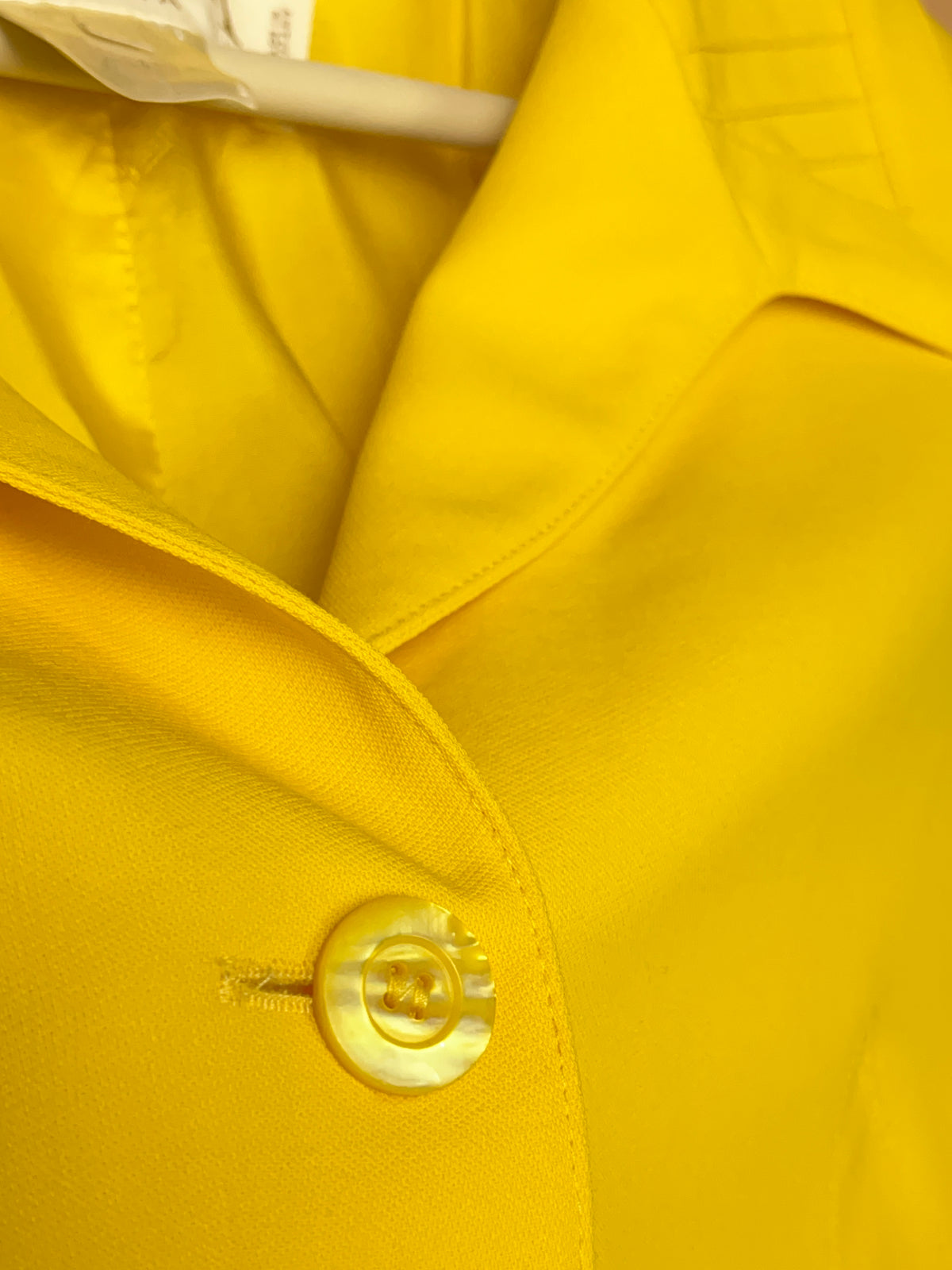 1980's Escada Margaretha Ley Yellow Wool Blazer - 12