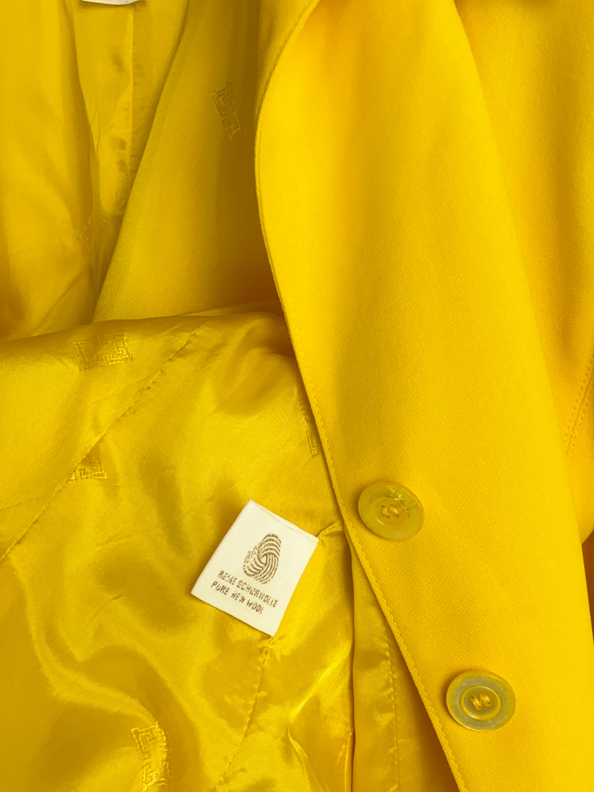 1980's Escada Margaretha Ley Yellow Wool Blazer - 12