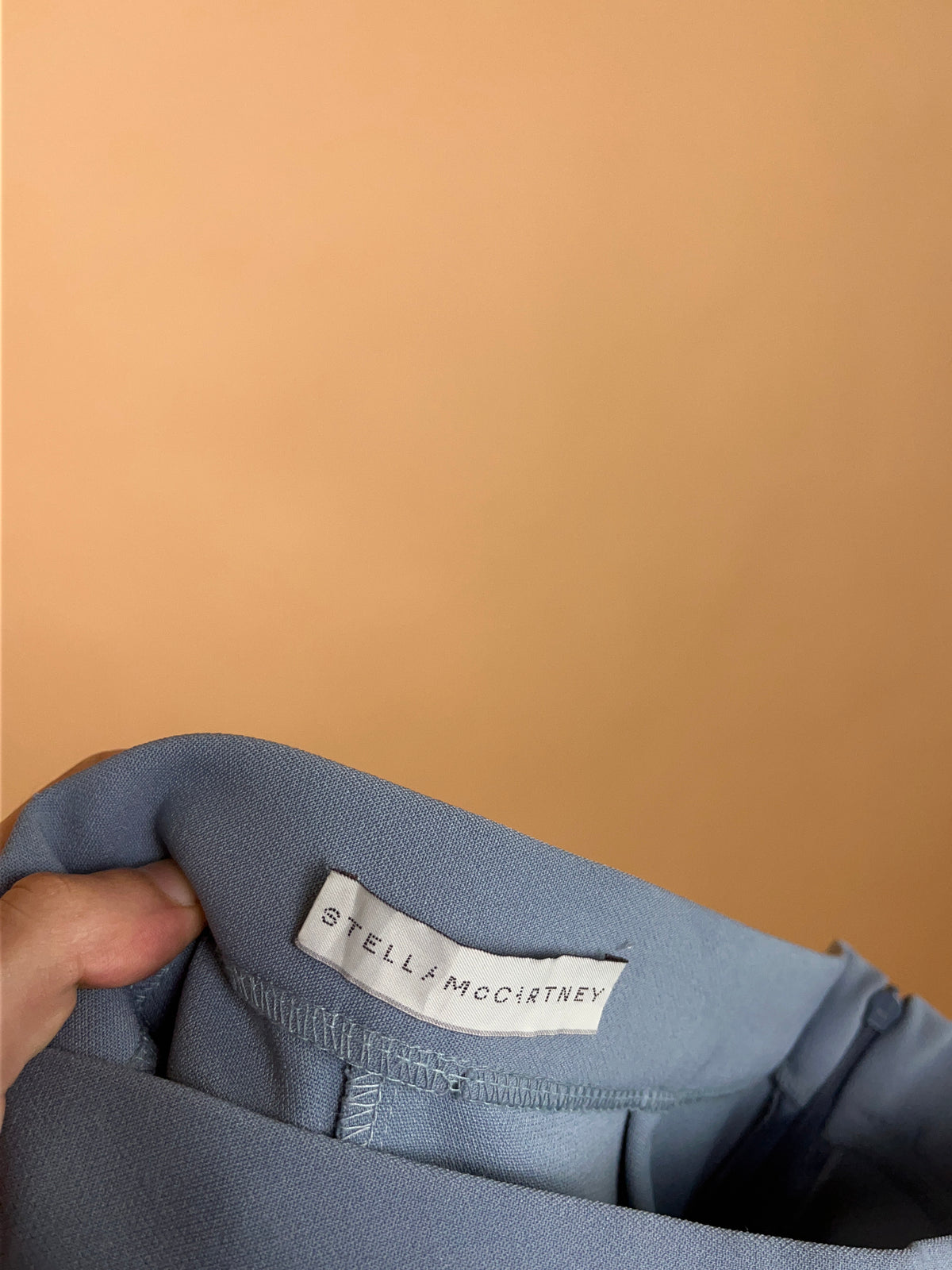 Stella McCartney Dusty Blue Flared Trouser with Slit Hem - 29"