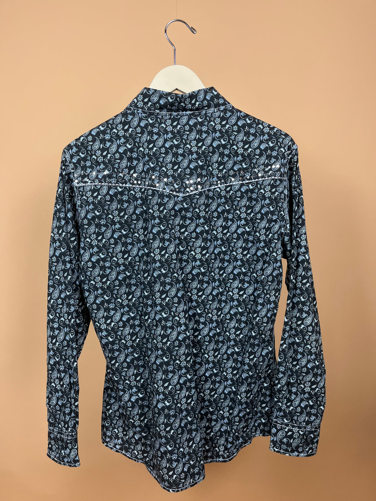 Y2K Paisley Sequin Western Shirt - L