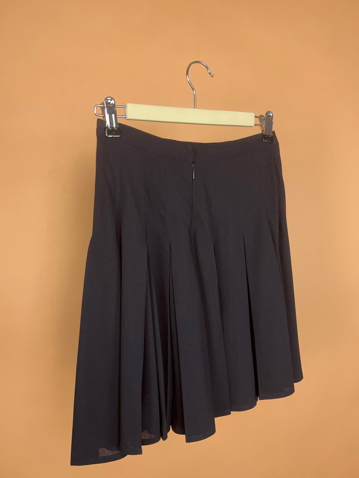 1990's DKNY 'Donna Karan' Black Pure Wool Skater Skirt - 26"