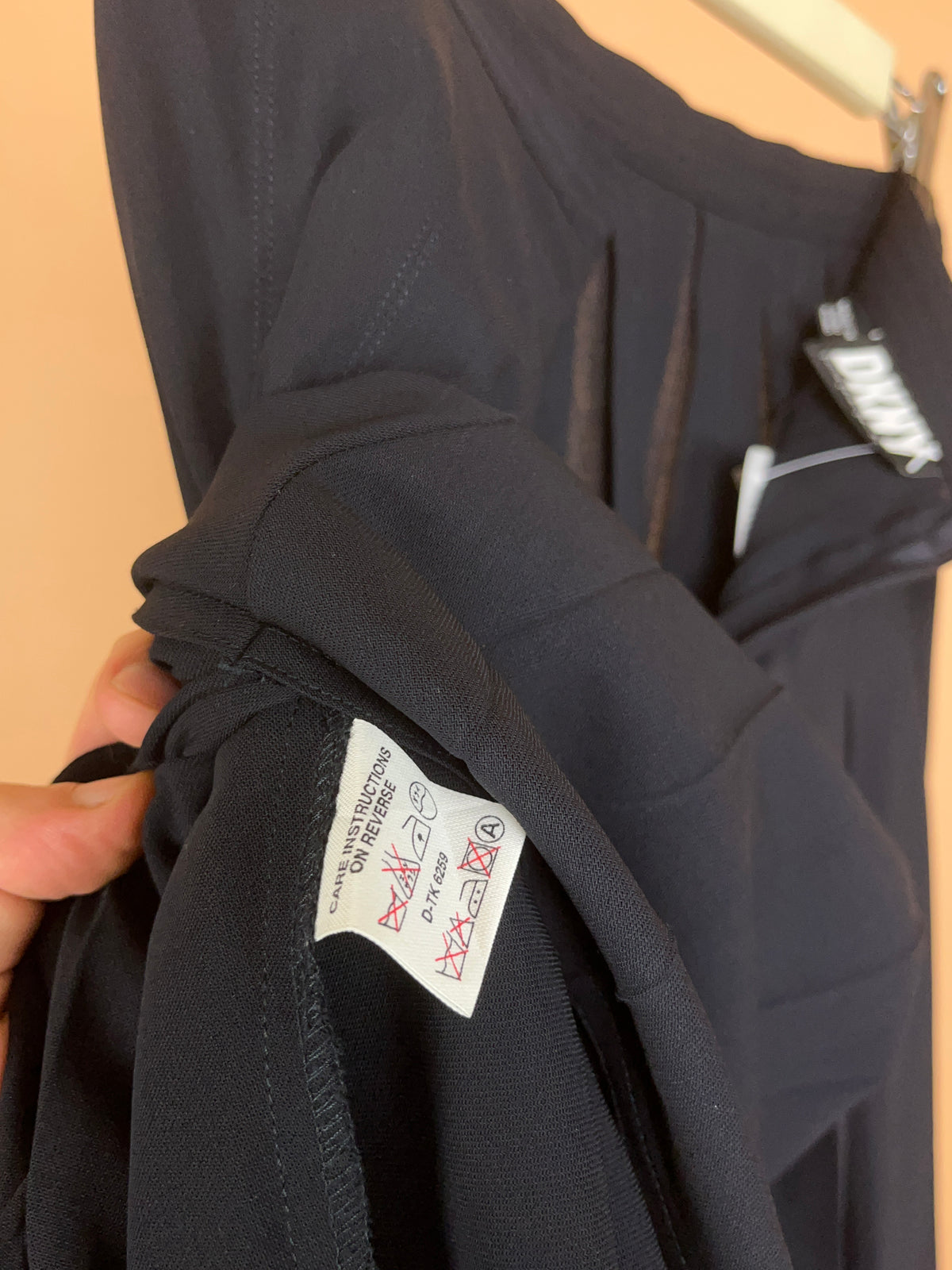 1990's DKNY 'Donna Karan' Black Pure Wool Skater Skirt - 26"