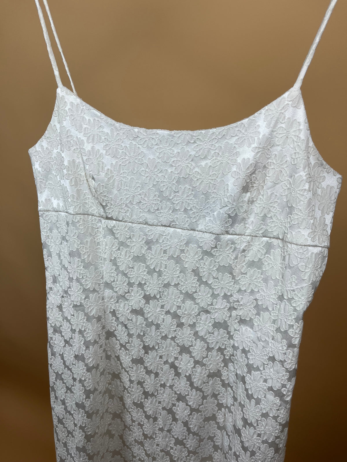 1990s White Daisy Mini Dress - 12