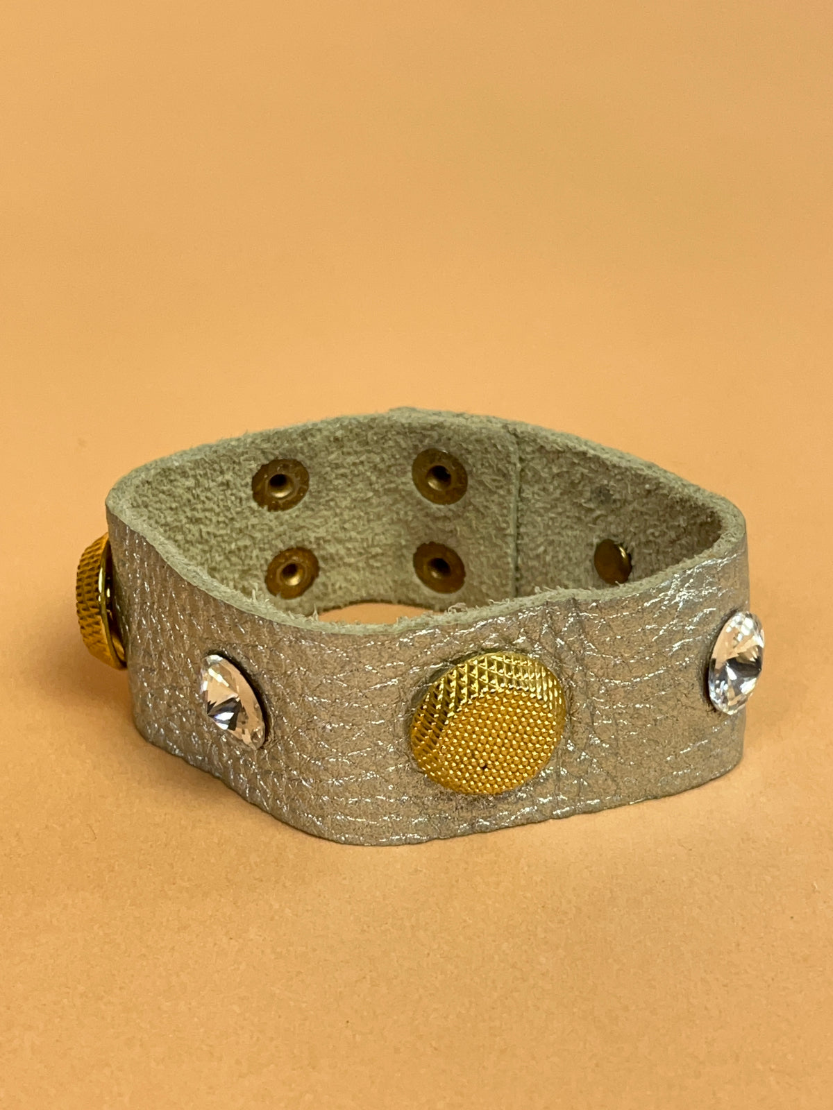 Metallic Leather Cuff Bangle - Made in Korea