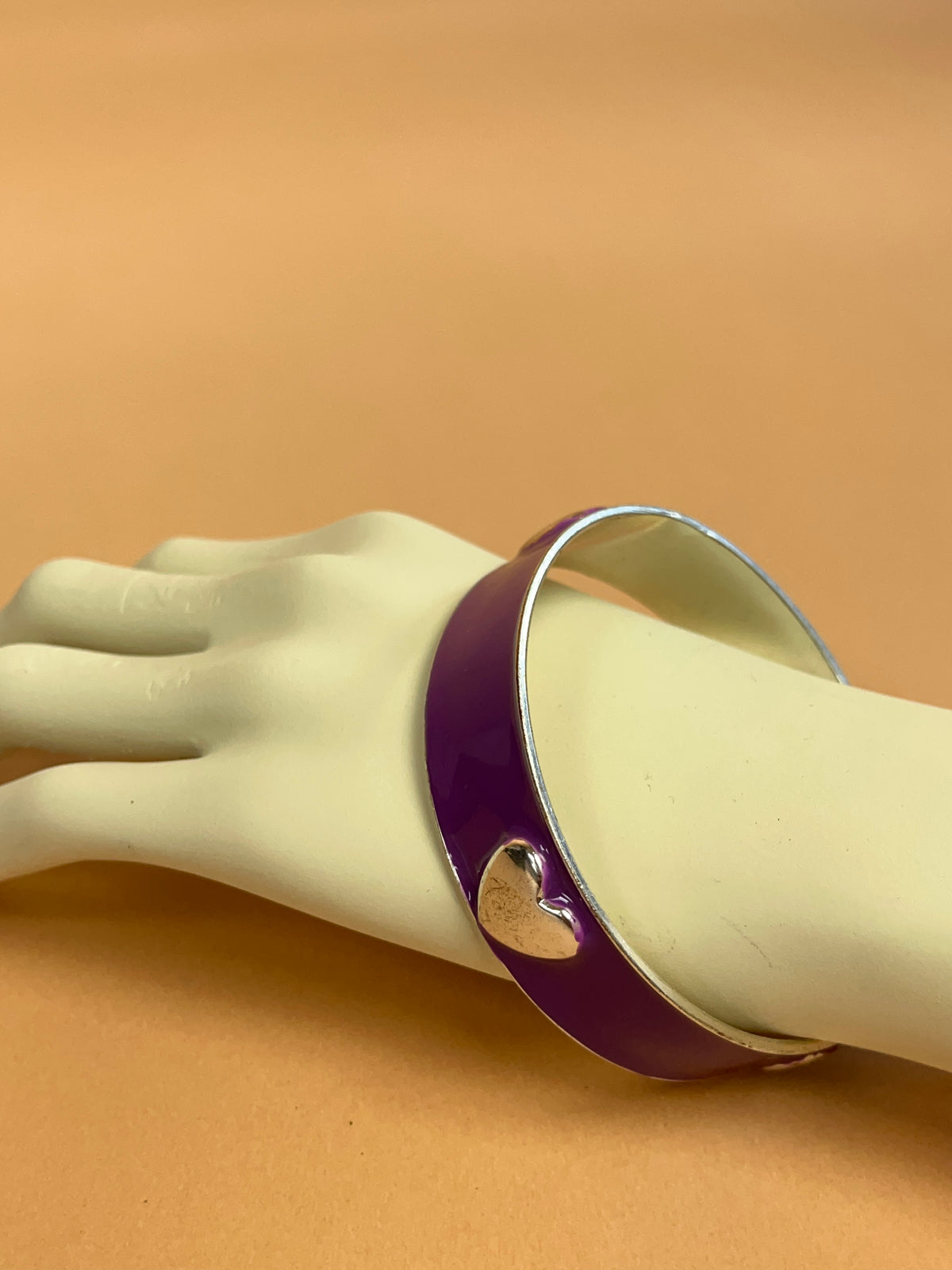 1990's Purple Heart Bangle Bracelet