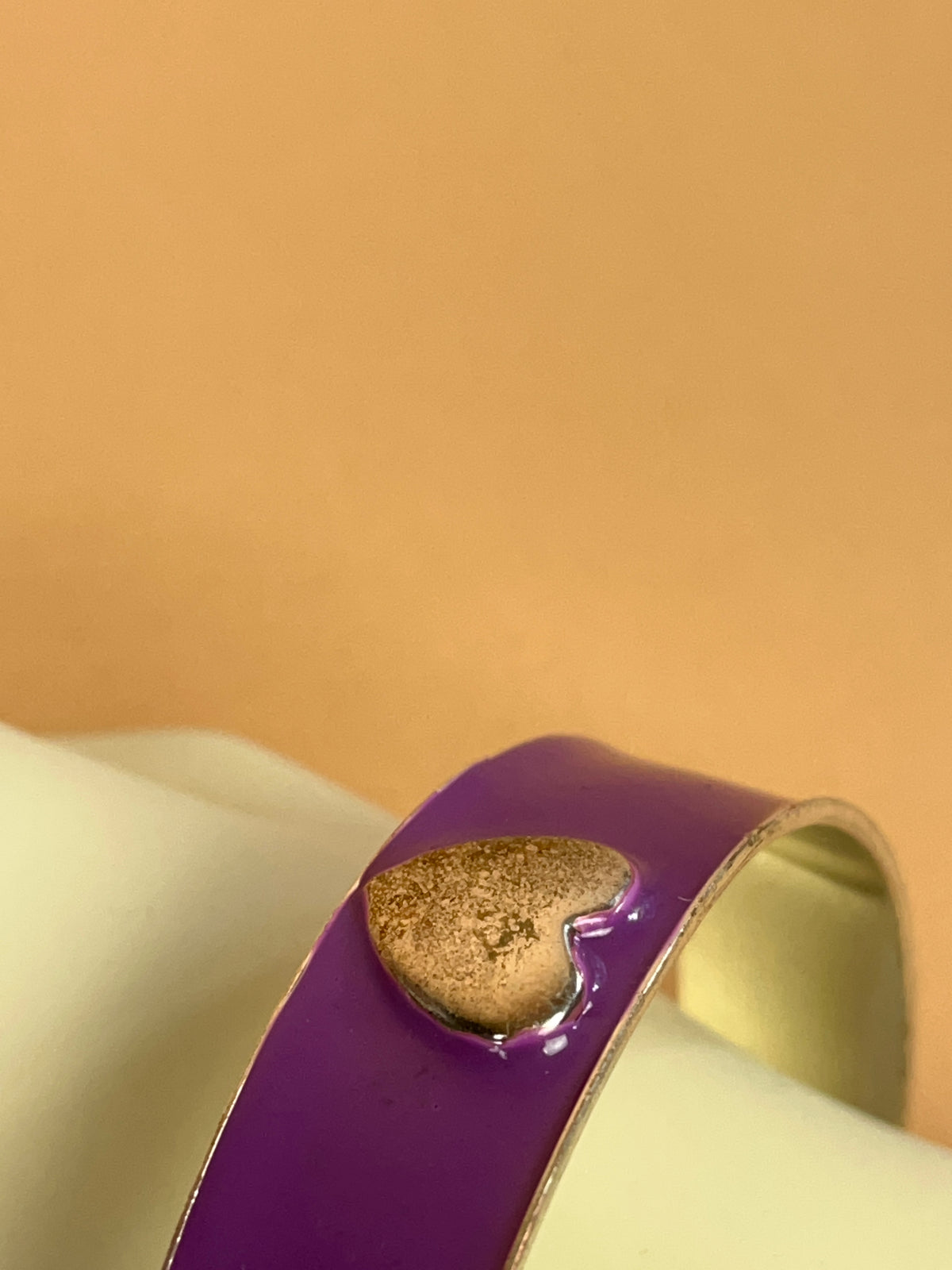 1990's Purple Heart Bangle Bracelet