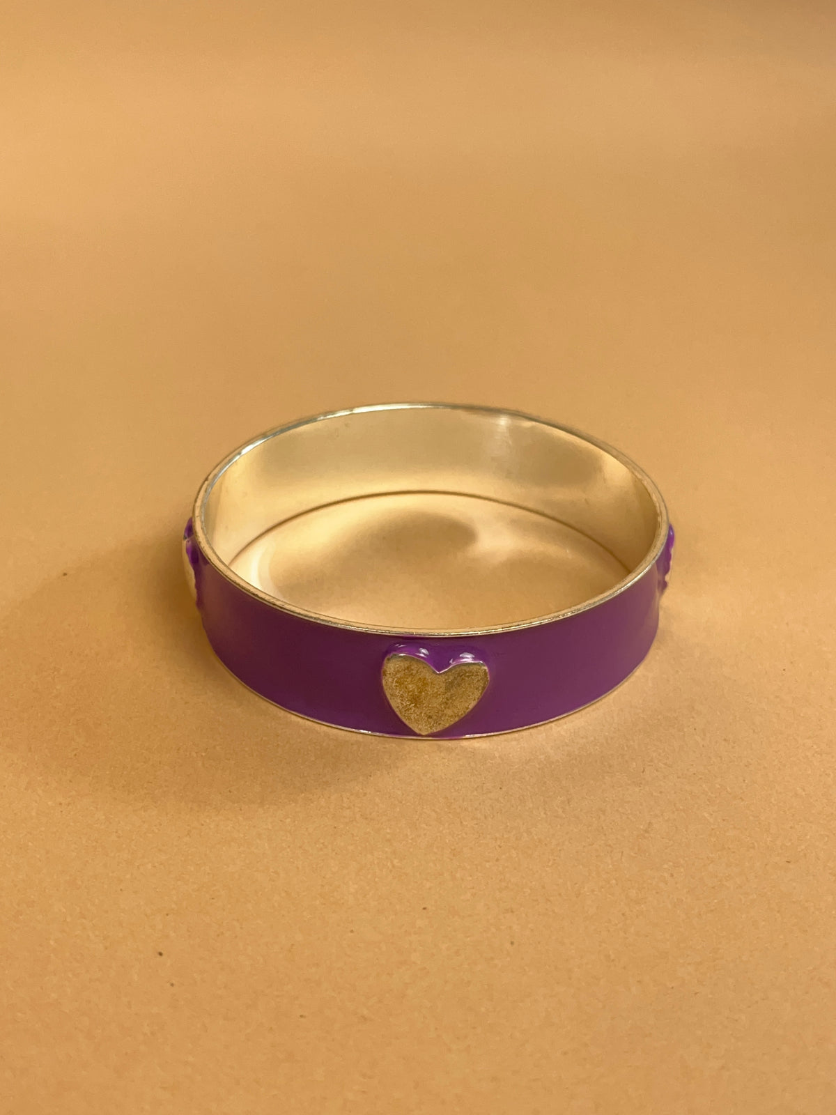 1990's Purple Heart Bangle Bracelet