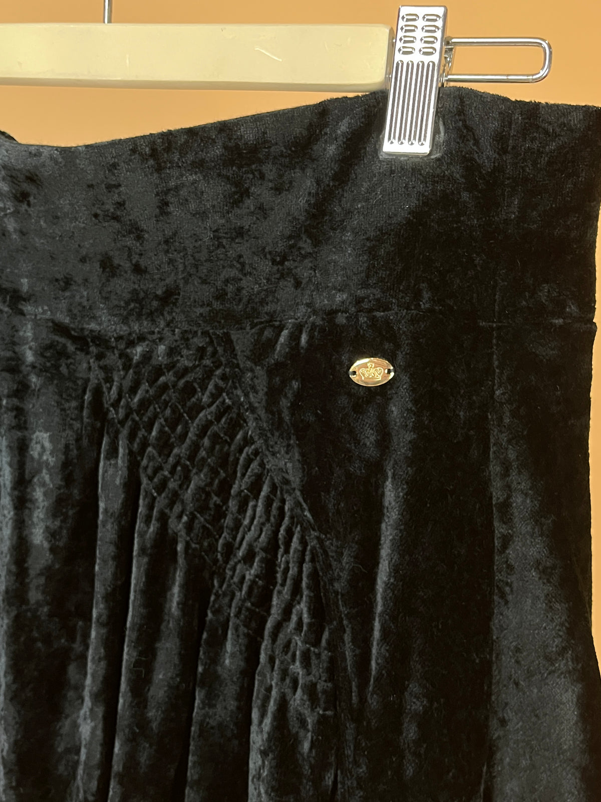 Y2K Juicy Couture Black Velvet Bubble Skirt - 10