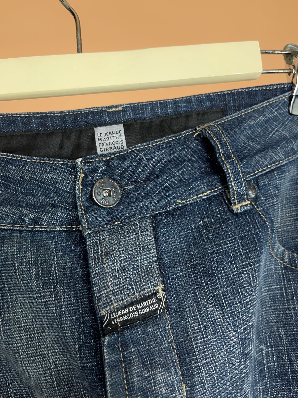 Y2K Le Jean De Marithé + François Girbaud Crosshatch Whiskered Denim - 33"