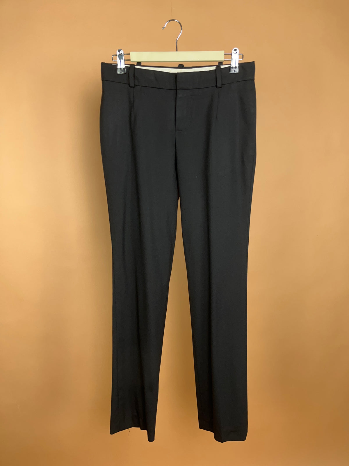 1990's Chloé Black Tailored Straight Leg Wool Trousers - 8