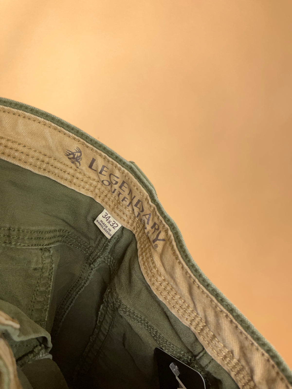 Y2K Legendary Outfitters olive green cotton utility trousers with zip thigh pocket — Arkive Vintage