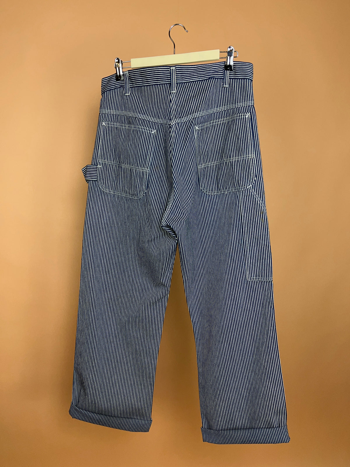 Vintage Pointer Brand Hickory Stripe Painter Jeans - Made in USA - 33"