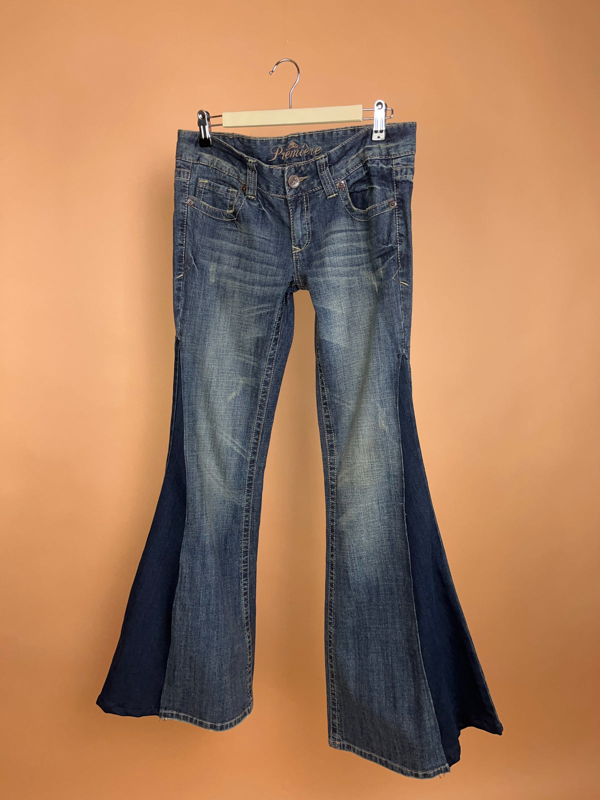 A/New Upcycled Navy Denim Flares - 33"