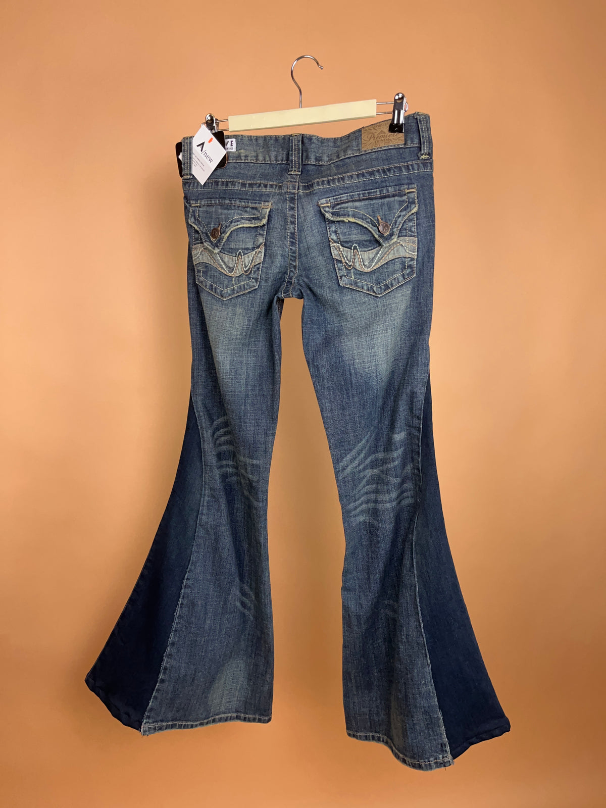 A/New Upcycled Navy Denim Flares - 33"