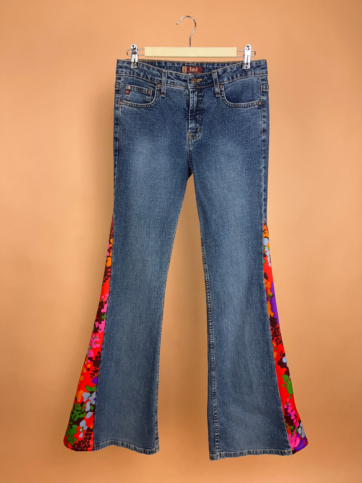 A/New Upcycled Pattern Denim Flares - 30"