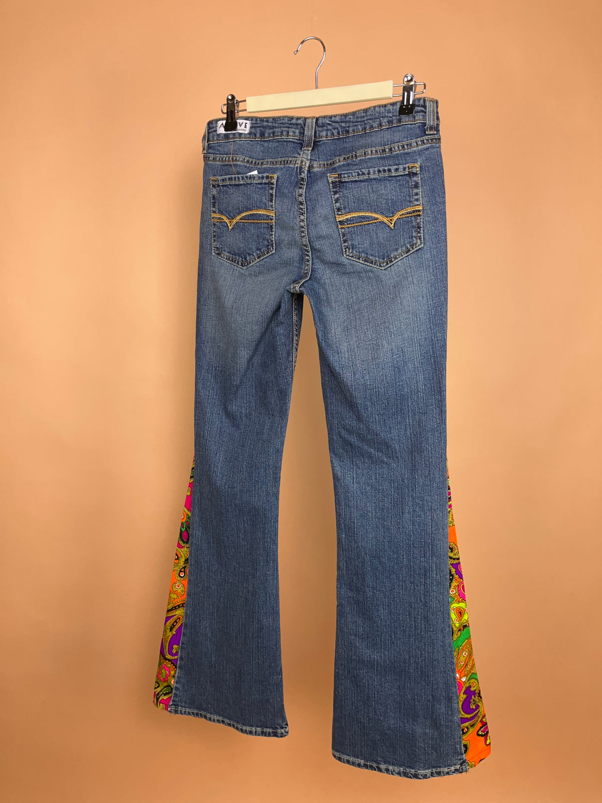A/New Upcycled Pattern Denim Flares - 30"