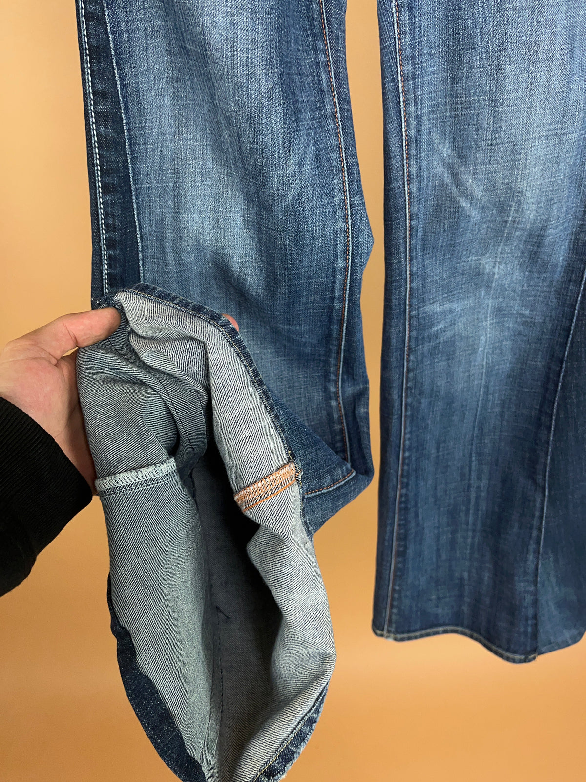 A/New Upcycled Navy Denim Flares - 31"