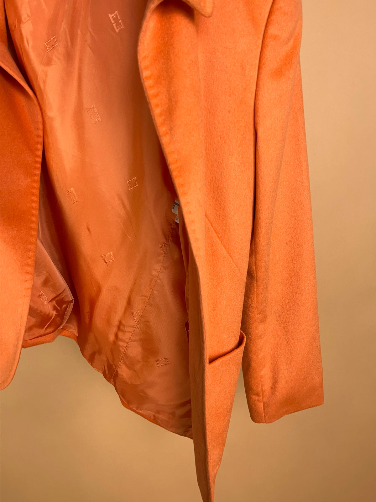 1990's Escada Margaretha Ley Persimmon Orange Rabbit Angora Jacket - M