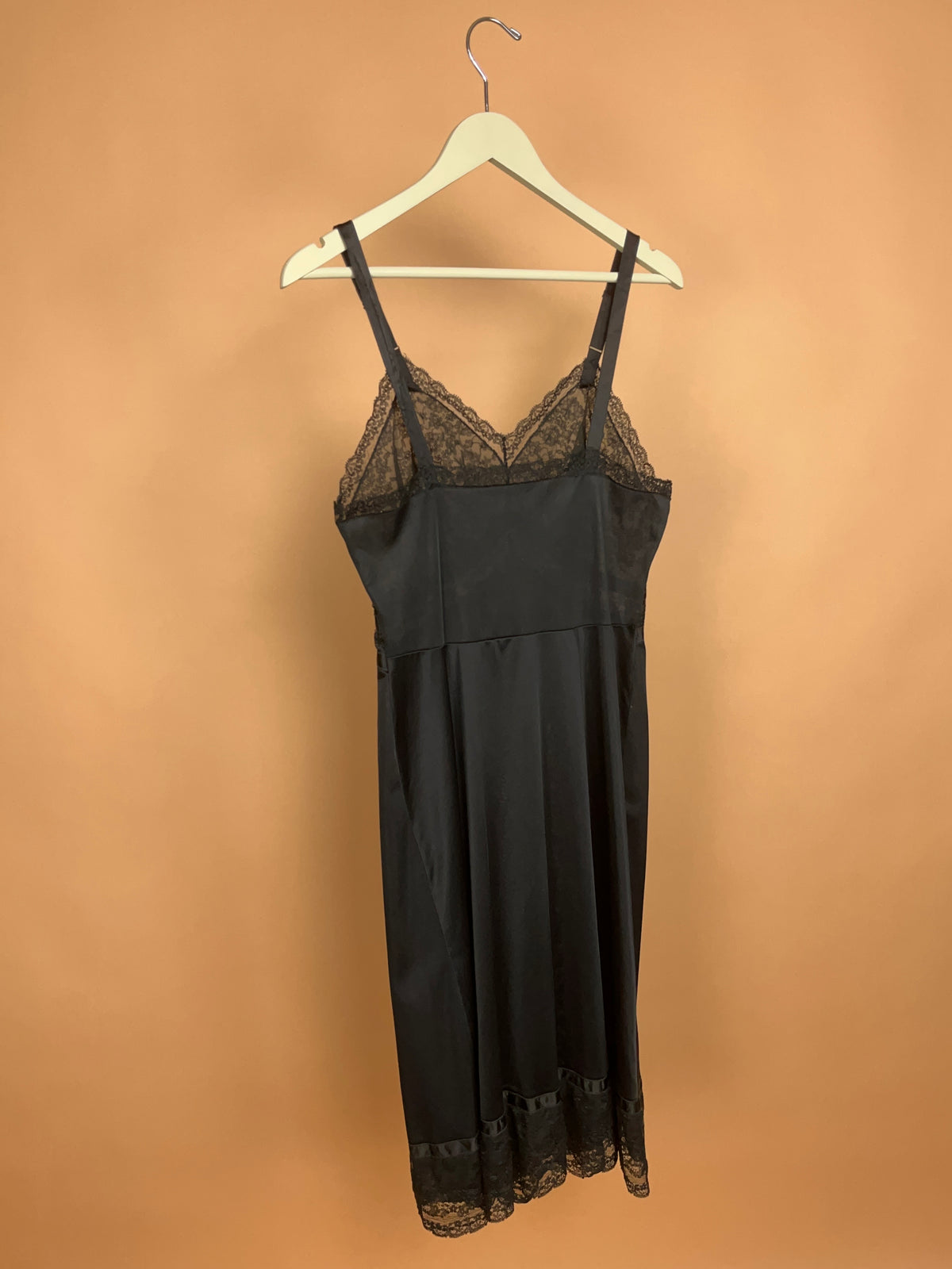 1950s Seamprufe Satin & Lace Slip Dress - 10