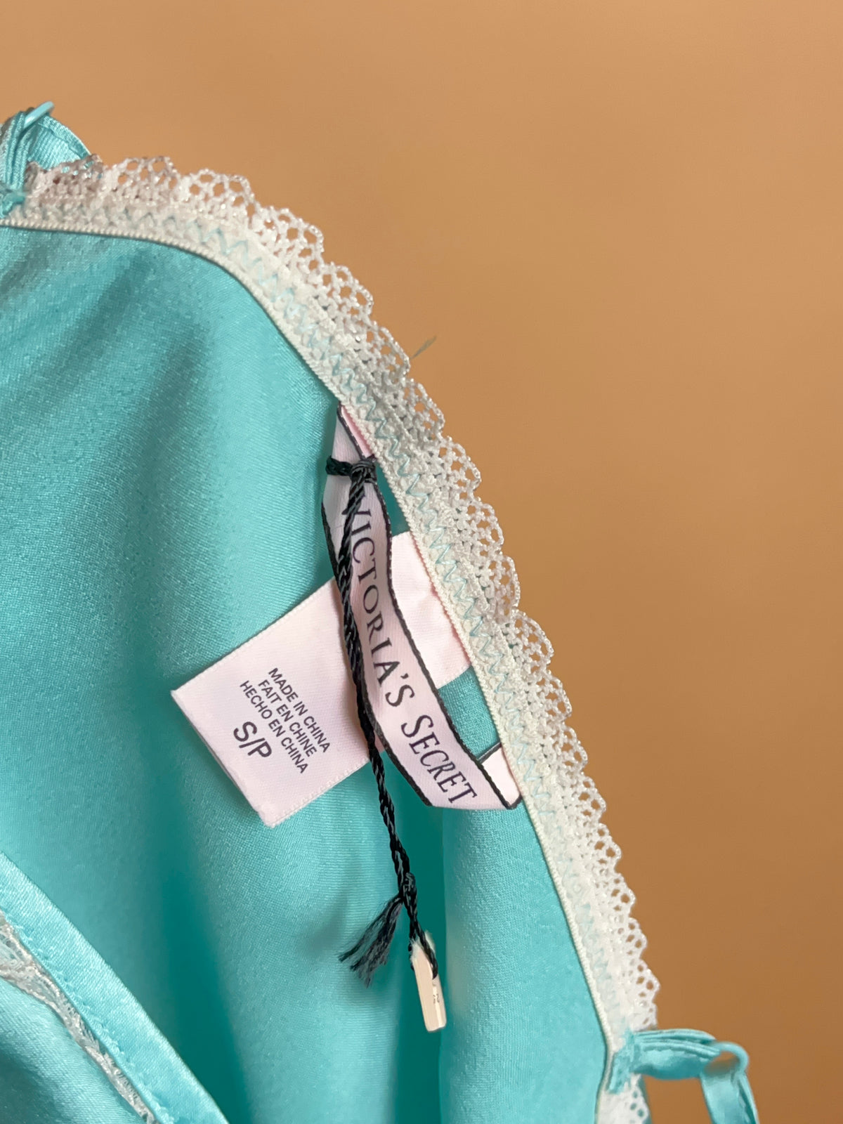 Victoria's Secret Aqua Blue & White Lace Slip - 6 — Arkive Vintage
