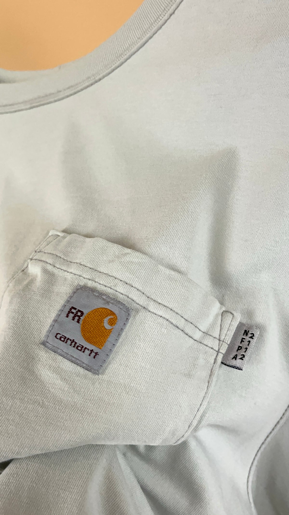 Carhartt Faded Off-White Long Sleeve Shirt - XL