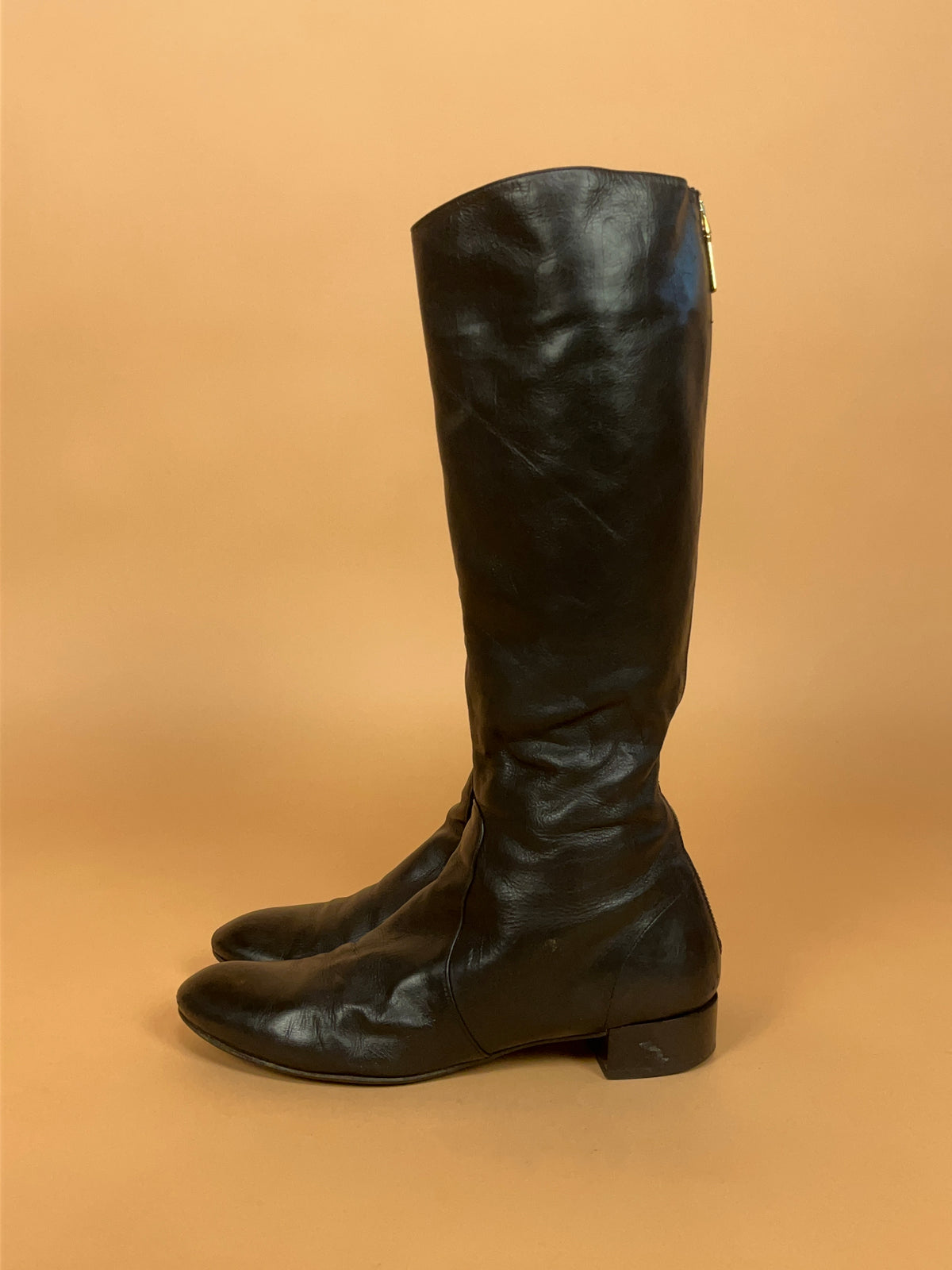 Y2K Prada Leather Dress Boots - AU 9 Womens